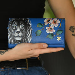 Anuschka Sapphire King Accordion Flap Wallet