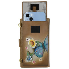 Anuschka Butterfly Blooms Bronze Cell Phone Case and Wallet