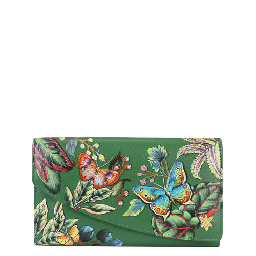 Anuschka Dancing Leaves Accordion Flap Wallet