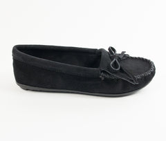 Minnetonka Kilty Hardsole Moccasin - Black
