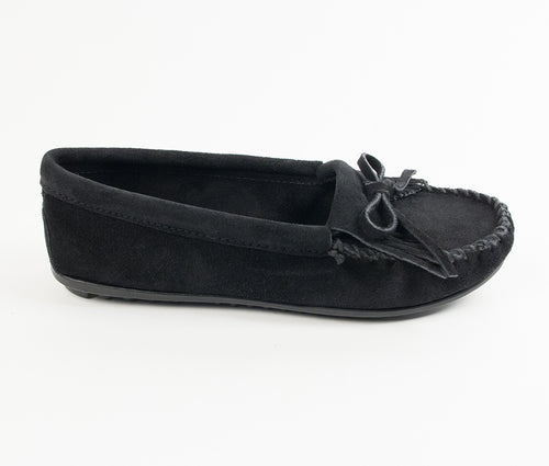 Minnetonka Kilty Hardsole Moccasin - Black
