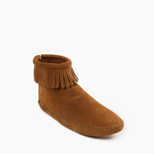 Minnetonka Back Zip Softsole Boot - Brown