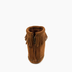 Minnetonka Back Zip Softsole Boot - Brown