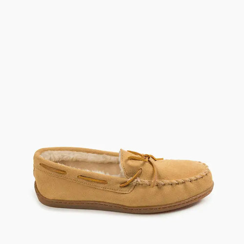Minnetonka Pile Lined Hardsole Slipper - Tan