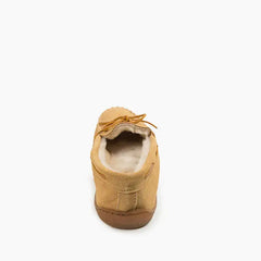 Minnetonka Pile Lined Hardsole Slipper - Tan