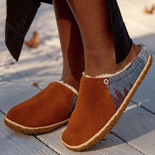 Minnetonka Tahoe Clog Slipper - Brown Multi