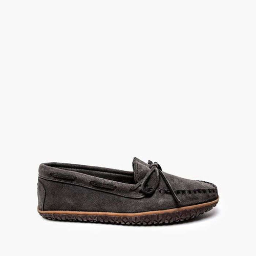 Minnetonka Men's Tie Tread Moccasin - Gray Ruff