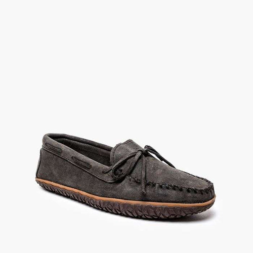 Minnetonka Men's Tie Tread Moccasin - Gray Ruff