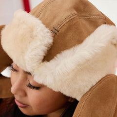 Minnetonka Sheepskin Bomber Hat - Tan