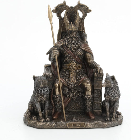 Odin Sitting On Throne with Wolves
