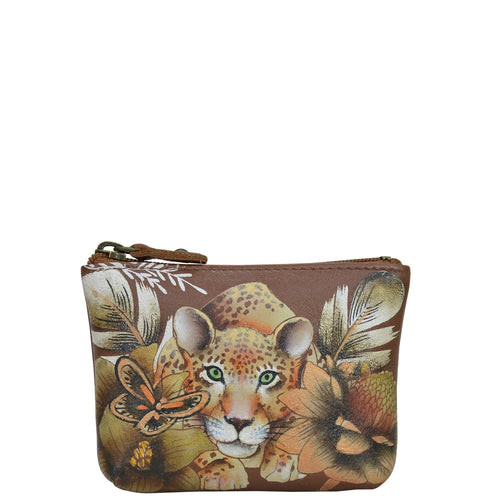 Anuschka Cleopatra's Leopard Tan Small Coin Pouch