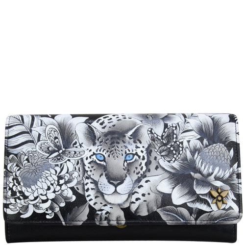 Anuschka Cleopatra's Leopard Accordion Flap Wallet