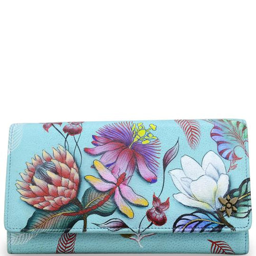 Anuschka Jardin Bleu Accordion Flap Wallet