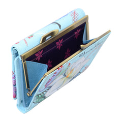 Anuschka Jardin Bleu Triple Fold French Wallet