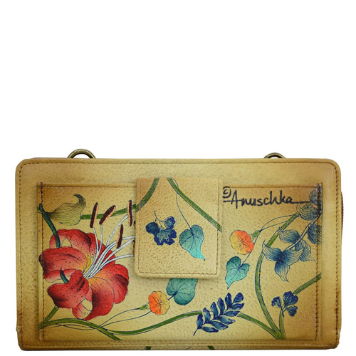 Anuschka Caribbean Garden Organizer Wallet Crossbody