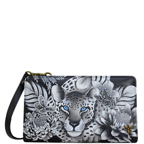 Anuschka Cleopatra's Leopard Organizer Wallet Crossbody