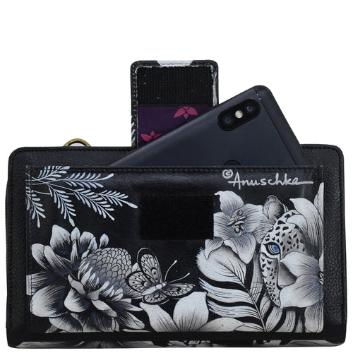 Anuschka Cleopatra's Leopard Organizer Wallet Crossbody