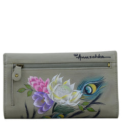 Anuschka Regal Peacock Checkbook RFID Clutch