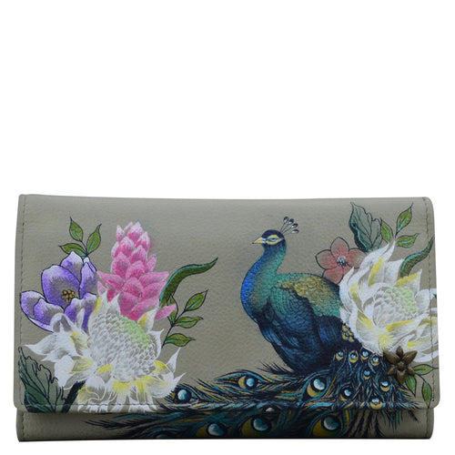 Anuschka Regal Peacock Checkbook RFID Clutch