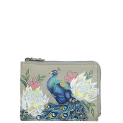 Anuschka Regal Peacock Key Zip Case