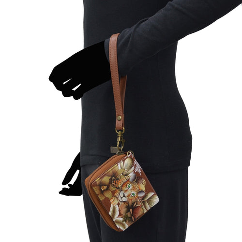 Anuschka Cleopatra's Leopard Tan Small Organizer Wallet