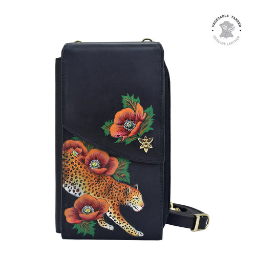 Anuschka Enigmatic Leopard Crossbody Phone Case