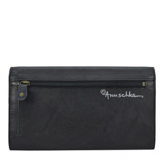 Anuschka Hummingbird Black Accordion Flap Wallet