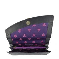 Anuschka Hummingbird Black Accordion Flap Wallet