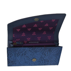Anuschka Tooled Butterfly Ocean Accordion Flap Wallet