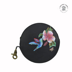Anuschka Hummingbird Black Round Coin Purse