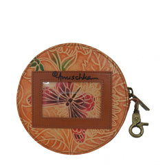 Anuschka Tooled Butterfly Multi Round Coin Purse