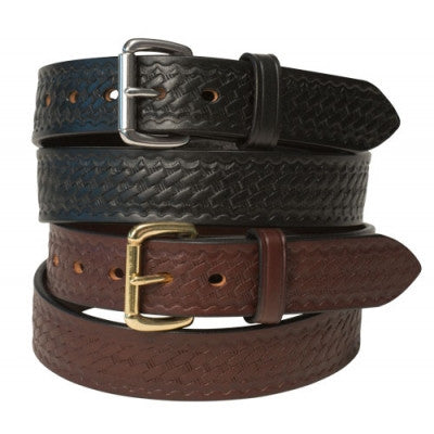 1.5'' Basketweave Embossed Harness Leather Belt