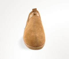 Minnetonka Twin Gore Sheepskin Slipper - Golden Tan