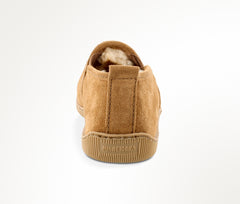 Minnetonka Twin Gore Sheepskin Slipper - Golden Tan