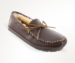 Minnetonka Sheepskin Moose Slipper - Chocolate