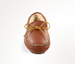 Minnetonka Sheepskin Moose Slipper - Caramel