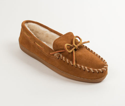 Minnetonka Pile Lined Hardsole Slipper - Brown