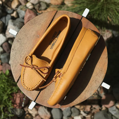 Minnetonka Double Deerskin Moccasin - Natural