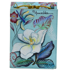 Anuschka Jardin Bleu Triple Compartment Crossbody Organizer