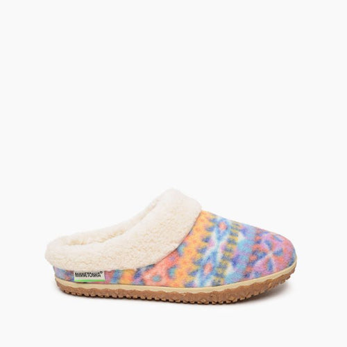 Minnetonka Eco Spruce Slip-on Muels - Orange Sunset