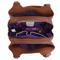 Anuschka Cleopatra's Leopard Tan Triple Compartment Crossbody