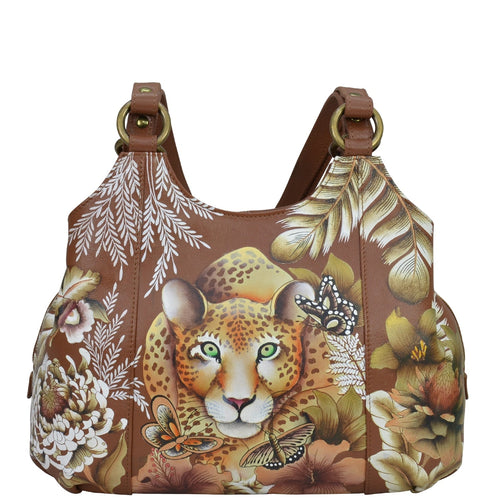 Anuschka Cleopatra's Leopard Tan Triple Compartment Crossbody