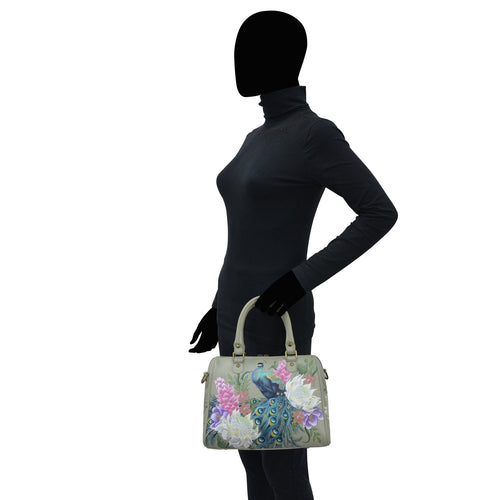 Anuschka Regal Peacock Zip Around Classic Satchel