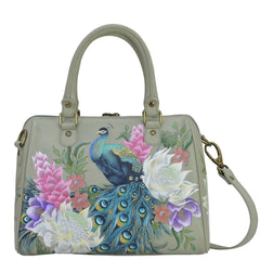 Anuschka Regal Peacock Zip Around Classic Satchel