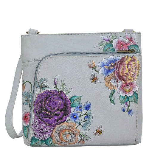 Anuschka Floral Charm Front Organizer Crossbody