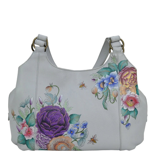 Anuschka Floral Charm Triple Compartment Satchel