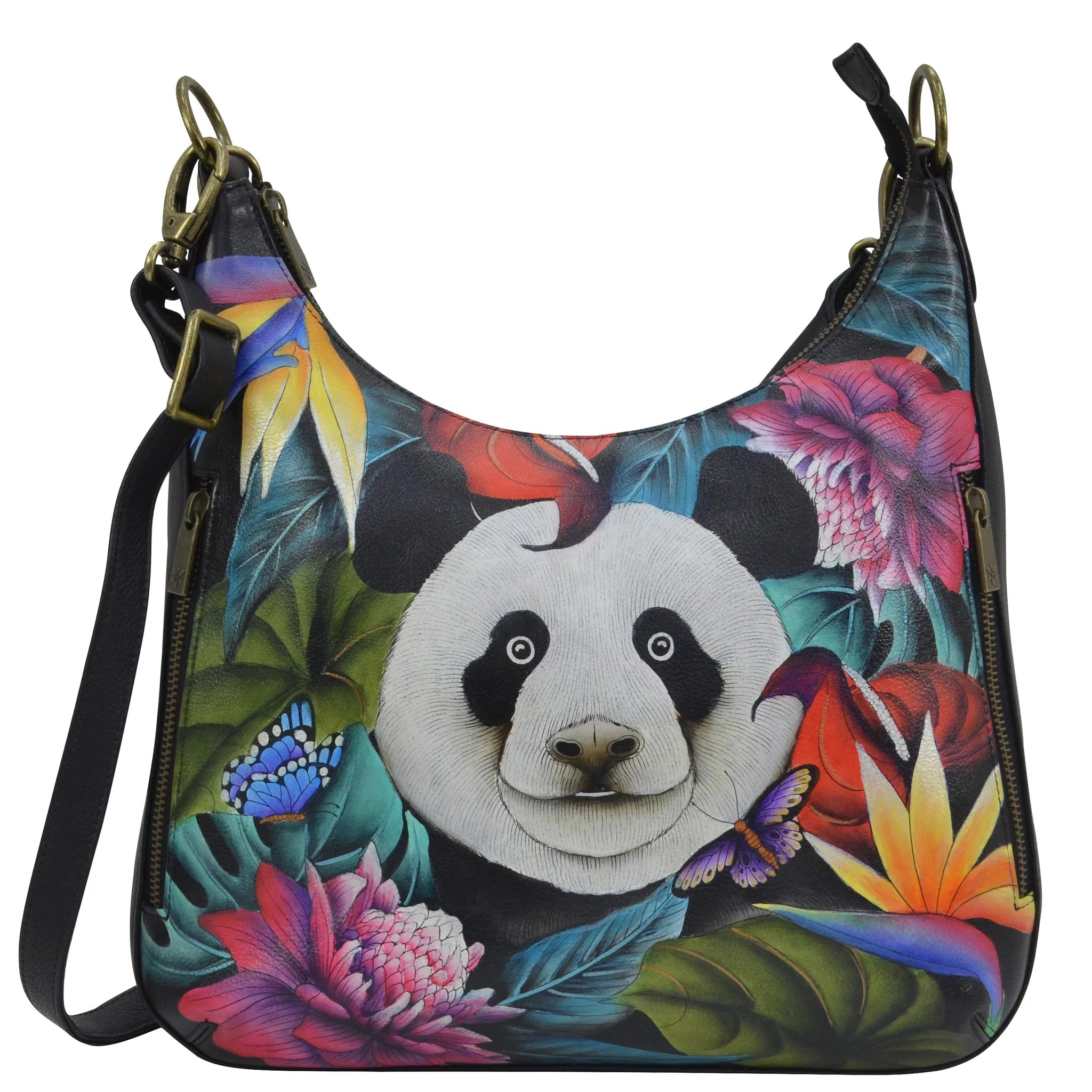 Anuschka Happy Panda Convertable Slim Hobo The Covered Bridge and Leather Shop