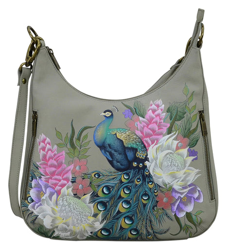 Anuschka Regal Peacock Convertible Slim Hobo