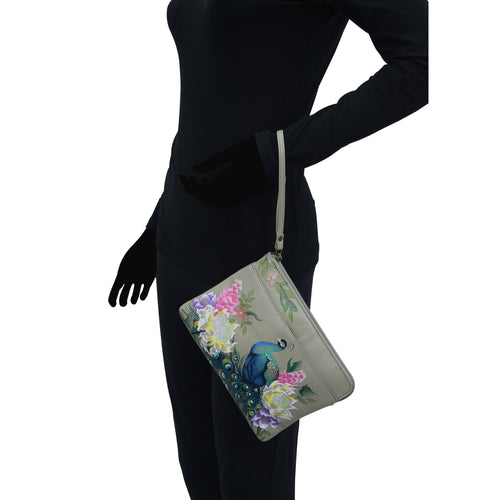 Anuschka Regal Peacock Three-in-One Clutch