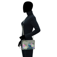 Anuschka Regal Peacock Three-in-One Clutch